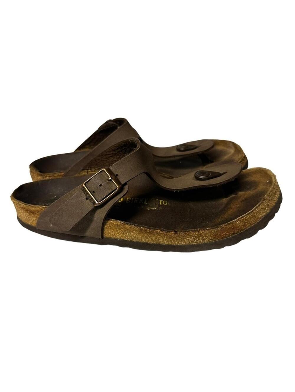 Birkenstock Gizeh Birkibuc Thong Sandals Brown Size 39 (US Women's 8-8.5) - Picture 5 of 16